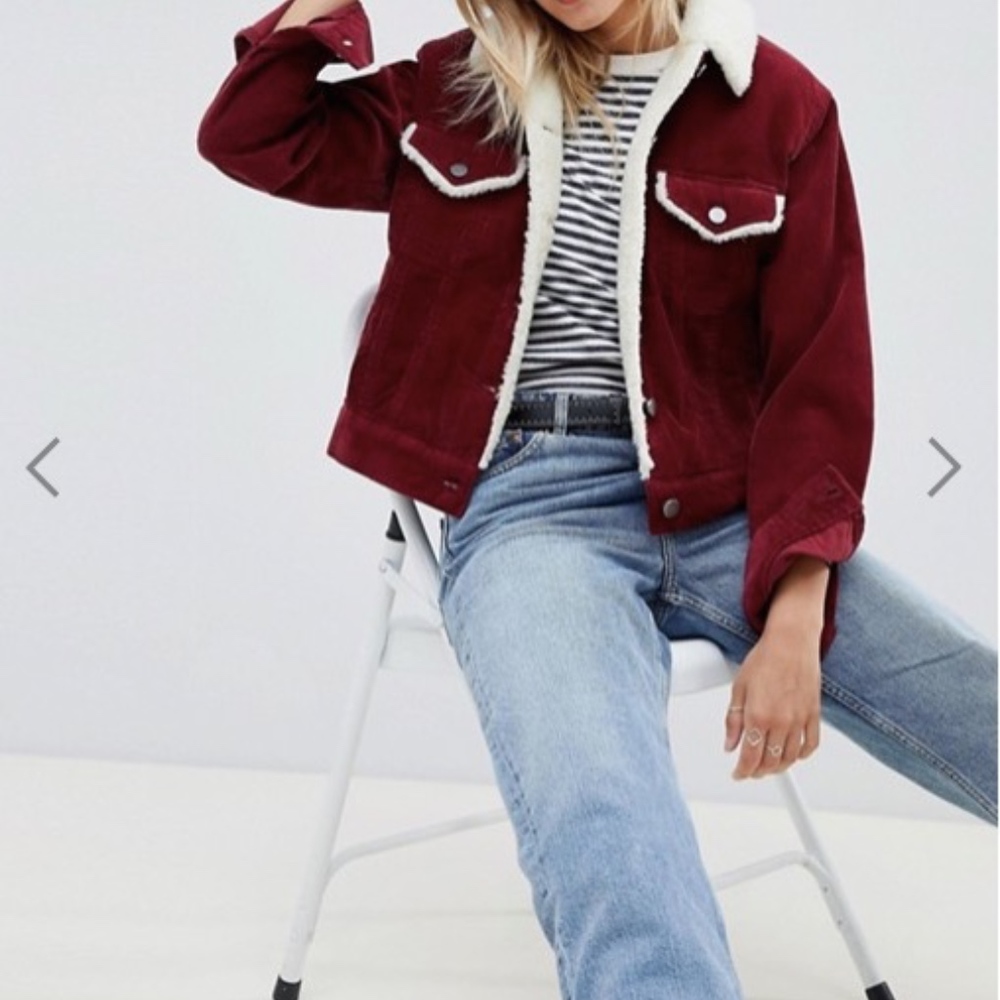 Beautiful ASOS Corduroy Jacket in Berry